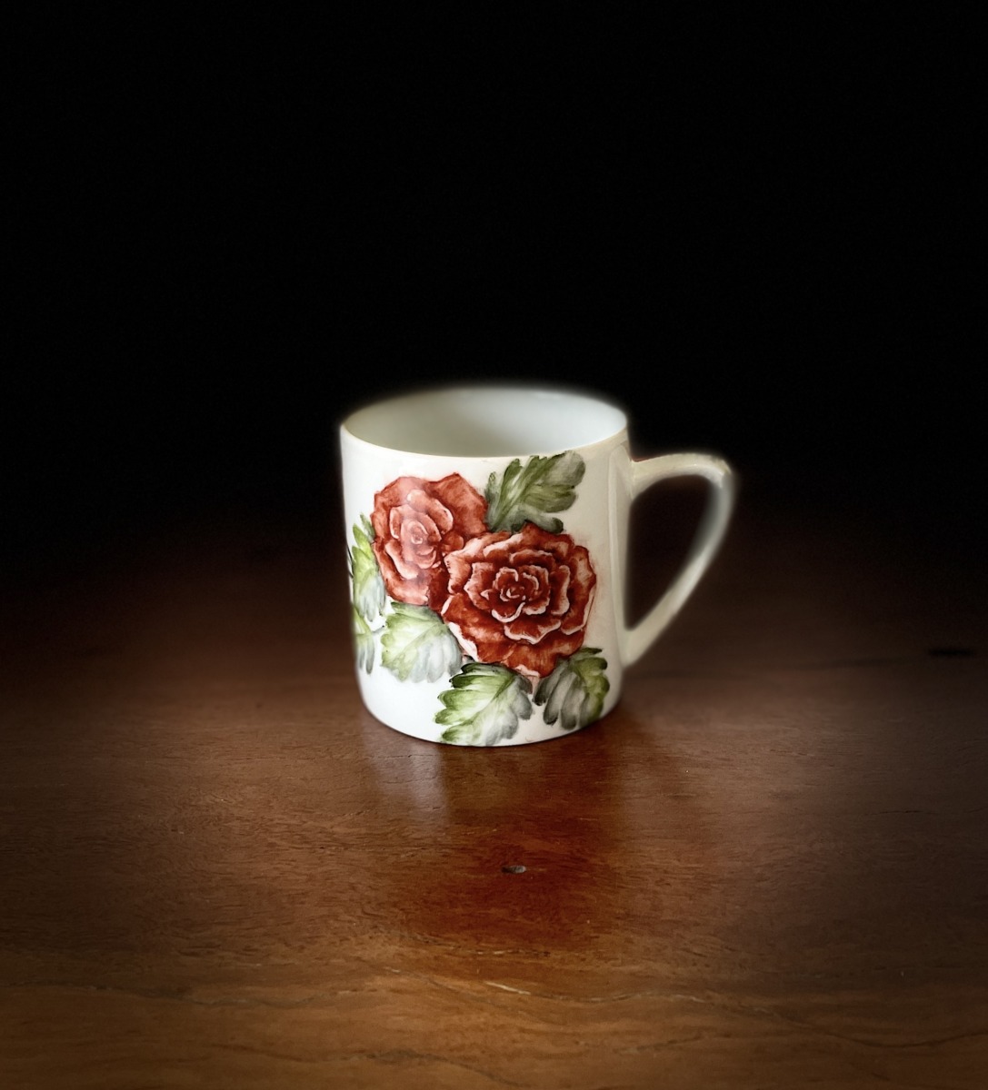 "SMALL CHINA MUG" ~ Hand Painted with Roses by Carol Blacklock - Image 2
