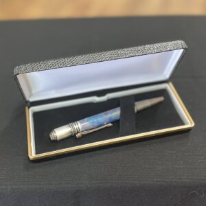 "MOTTLED BLUE ACRYLIC PEN" Hand Crafted Ball Point by Stephen Youngberry