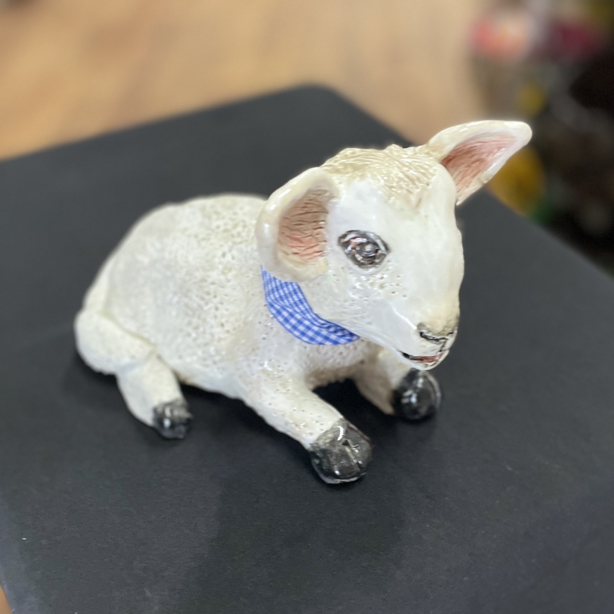 "LAMB WITH RIBBON" ~ Handmade Pottery by Jenny Shergold