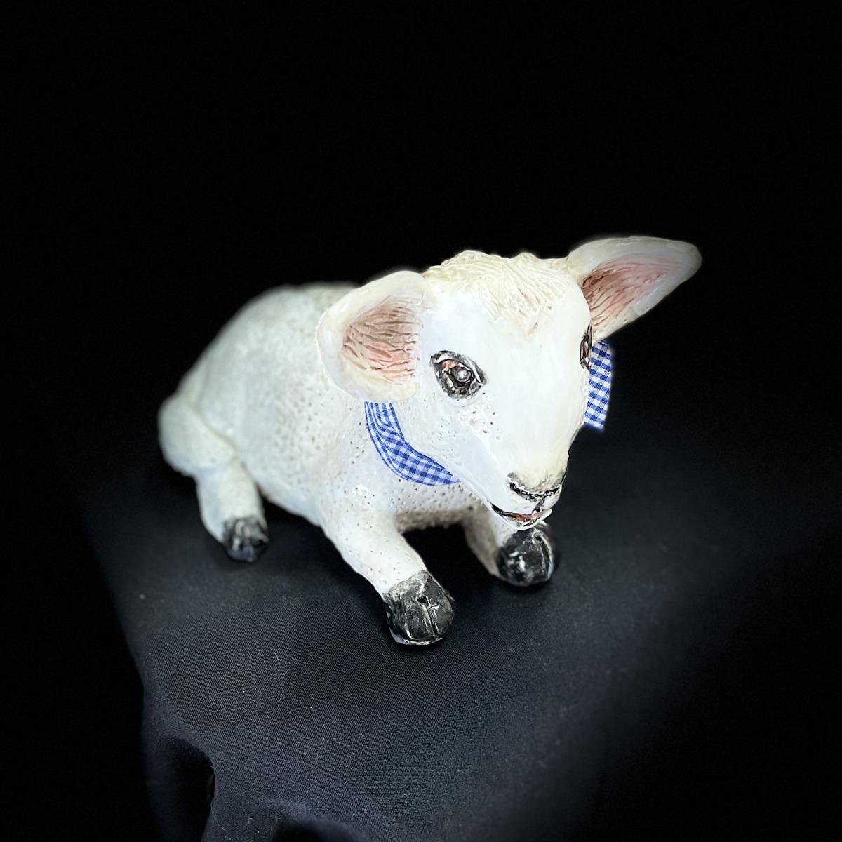 "LAMB WITH RIBBON" ~ Handmade Pottery by Jenny Shergold - Image 4