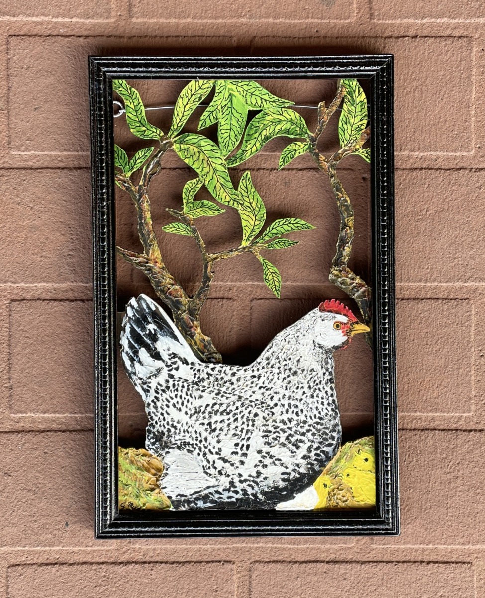 "SPECKLED CHOOK" ~ Original Acrylic Painting by Garry Mudge - Image 4