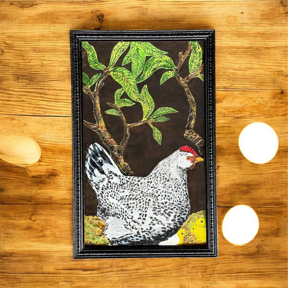 "SPECKLED CHOOK" ~ Original Acrylic Painting by Garry Mudge - Image 6
