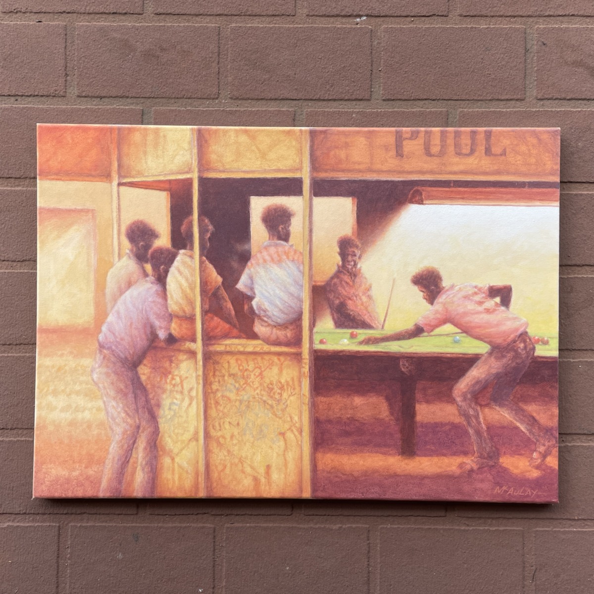 "POOL PLAYERS - THURSDAY ISLAND" ~ Original Acrylic Painting by Tom McAulay - Image 5