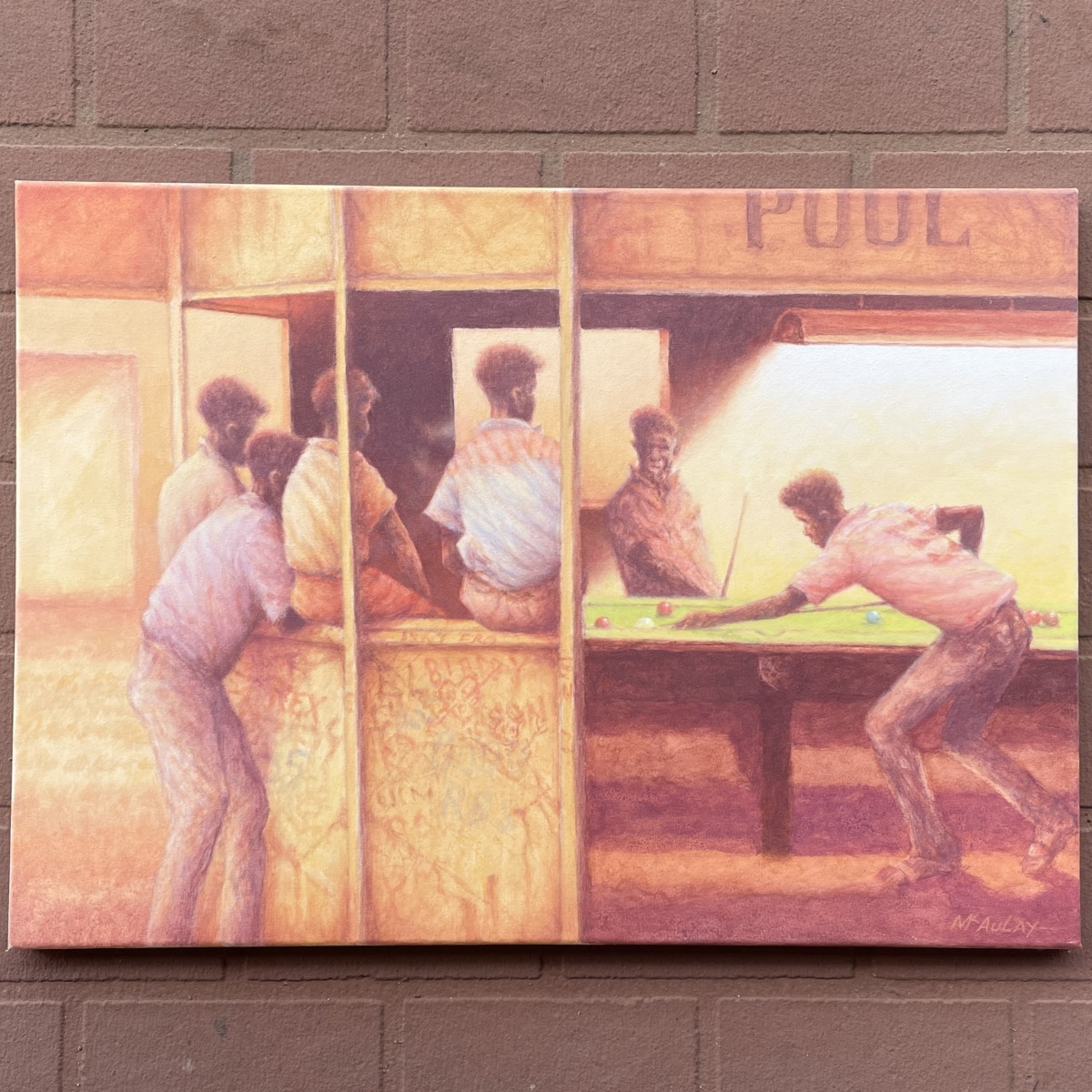"POOL PLAYERS - THURSDAY ISLAND" ~ Original Acrylic Painting by Tom McAulay - Image 3