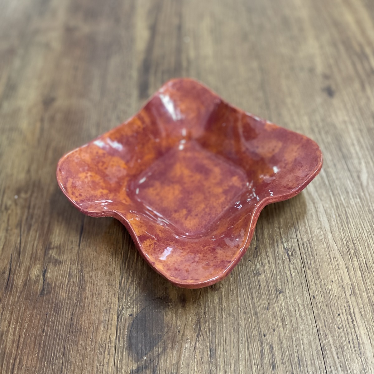 "TWO-TONE TERRACOTTA DISH" ~ Hand Built Pottery by Debbie Grant - Image 5