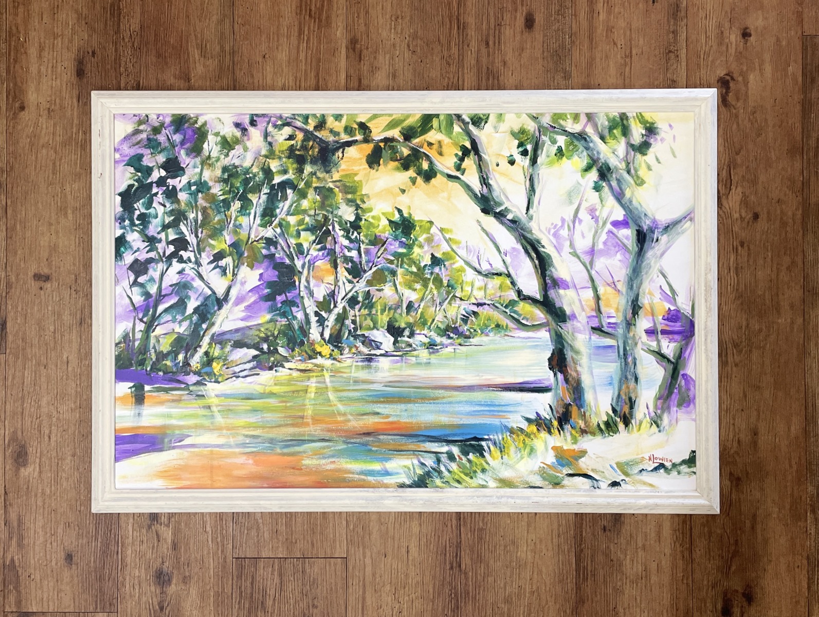 "WINTER STREAM" ~ Original Acrylic Painting by Noela Lowien - Image 5