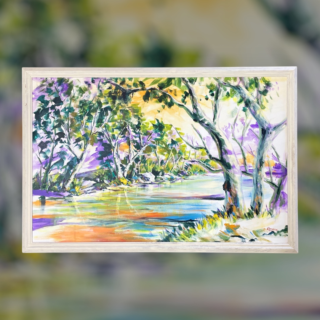 "WINTER STREAM" ~ Original Acrylic Painting by Noela Lowien - Image 4