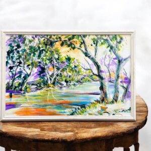 "WINTER STREAM" ~ Original Acrylic Painting by Noela Lowien
