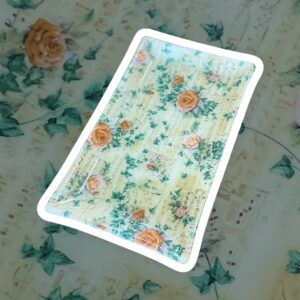 "MUSIC AND ROSES" Kiln Fired Glass Platter by Sylvia Free