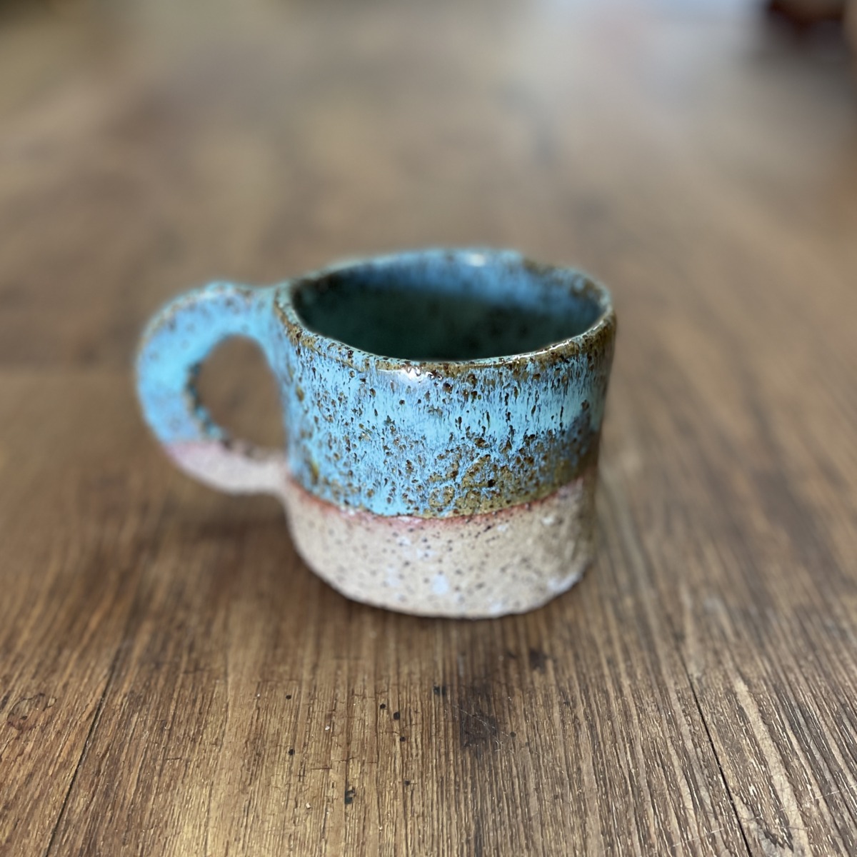 "COFFEE MUG" - Chunky Hand Made Pottery #F21 by Deborah Dawkings - Image 4