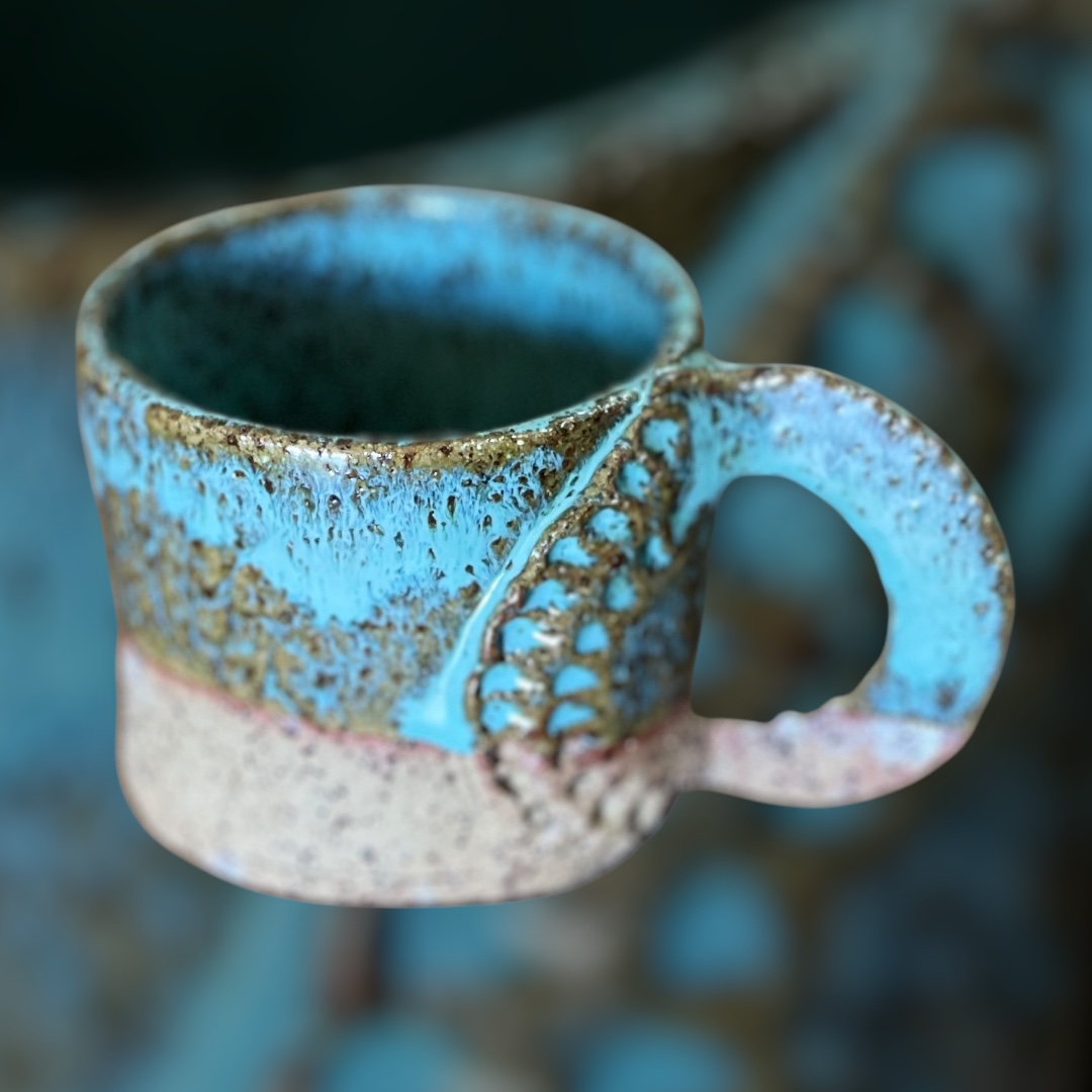 "COFFEE MUG" - Chunky Hand Made Pottery #F21 by Deborah Dawkings