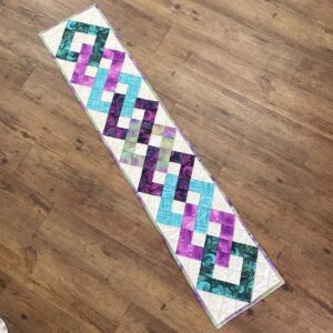 "ILLUSION SQUARES" ~ Long Patchwork Table Runner by Anne Grant