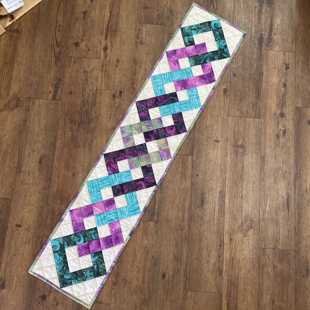 "ILLUSION SQUARES" ~ Long Patchwork Table Runner by Anne Grant - Image 2