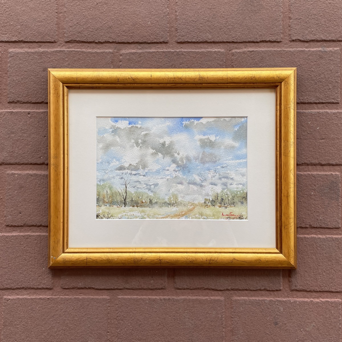 "DARK CLOUDS OVER BURREN JUNCTION NSW" ~ Original Watercolour Painting by Allan English - Image 5