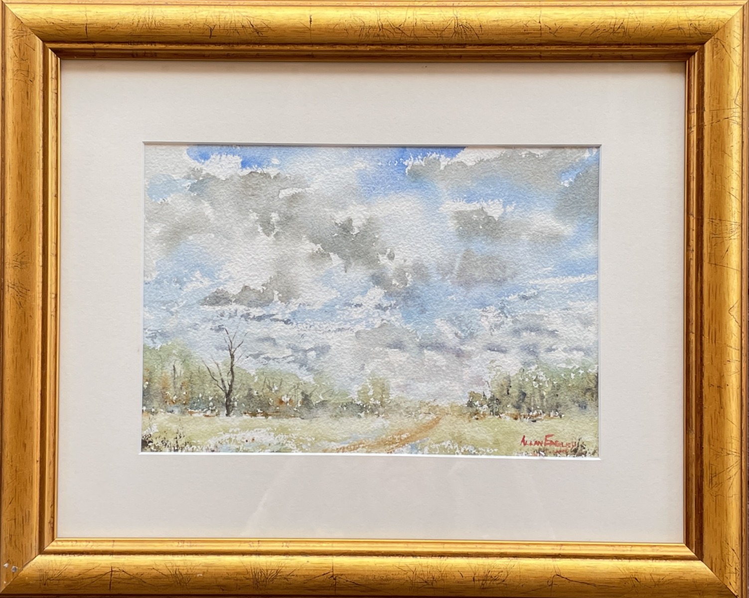 "DARK CLOUDS OVER BURREN JUNCTION NSW" ~ Original Watercolour Painting by Allan English - Image 4