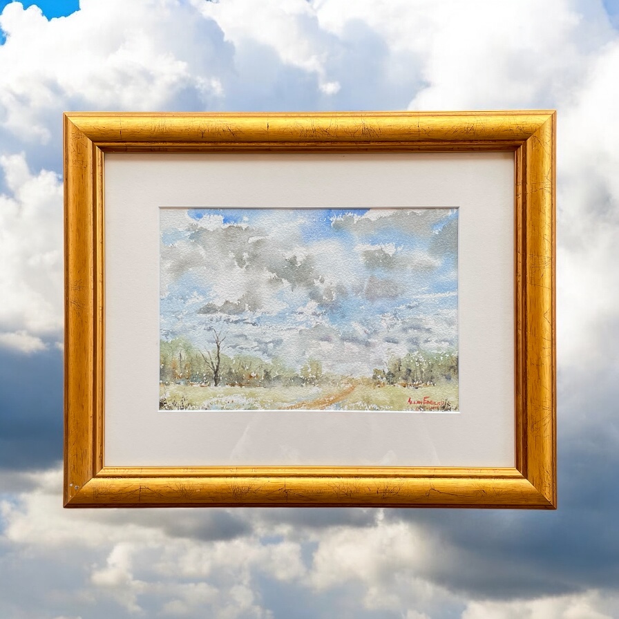 "DARK CLOUDS OVER BURREN JUNCTION NSW" ~ Original Watercolour Painting by Allan English - Image 2