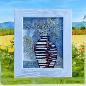 "VINTAGE VIBES #2" ~ Original Mixed Media Painting by Gaye Wright