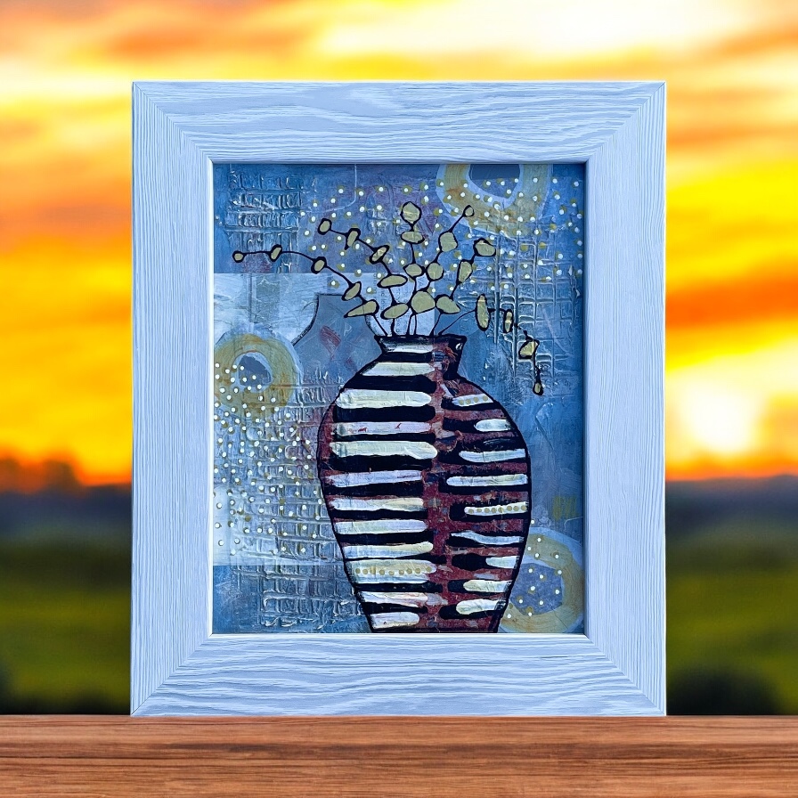 "VINTAGE VIBES #2" ~ Original Mixed Media Painting by Gaye Wright - Image 4