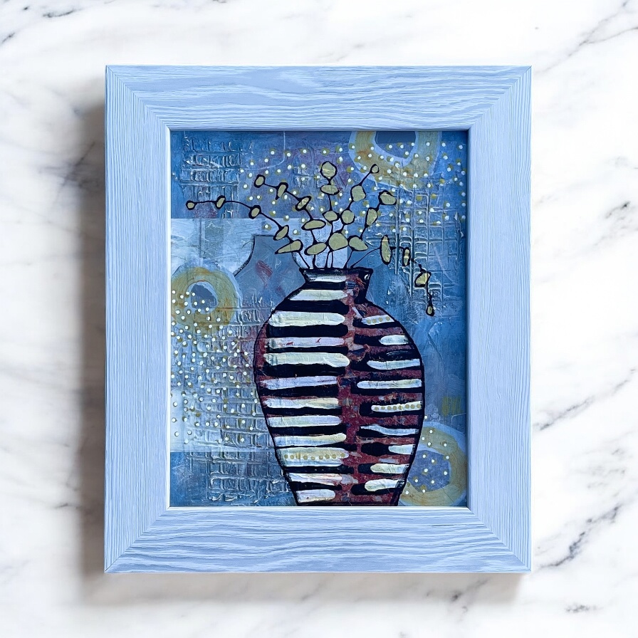"VINTAGE VIBES #2" ~ Original Mixed Media Painting by Gaye Wright - Image 2