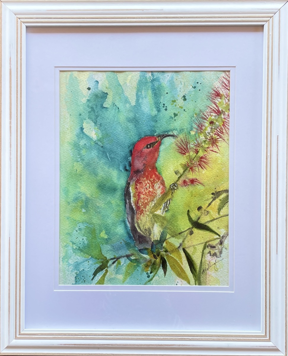 "SCARLET HONEYEATER" ~ Original Watercolour Painting by Susan Wellingham - Image 4