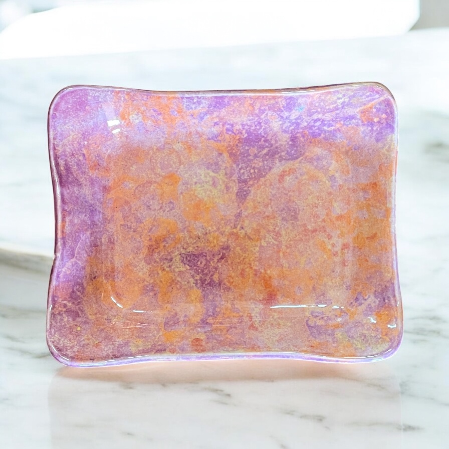 "SUNSET AGATE SERVING PLATE" ~ Hand Built Pottery by Debbie Grant