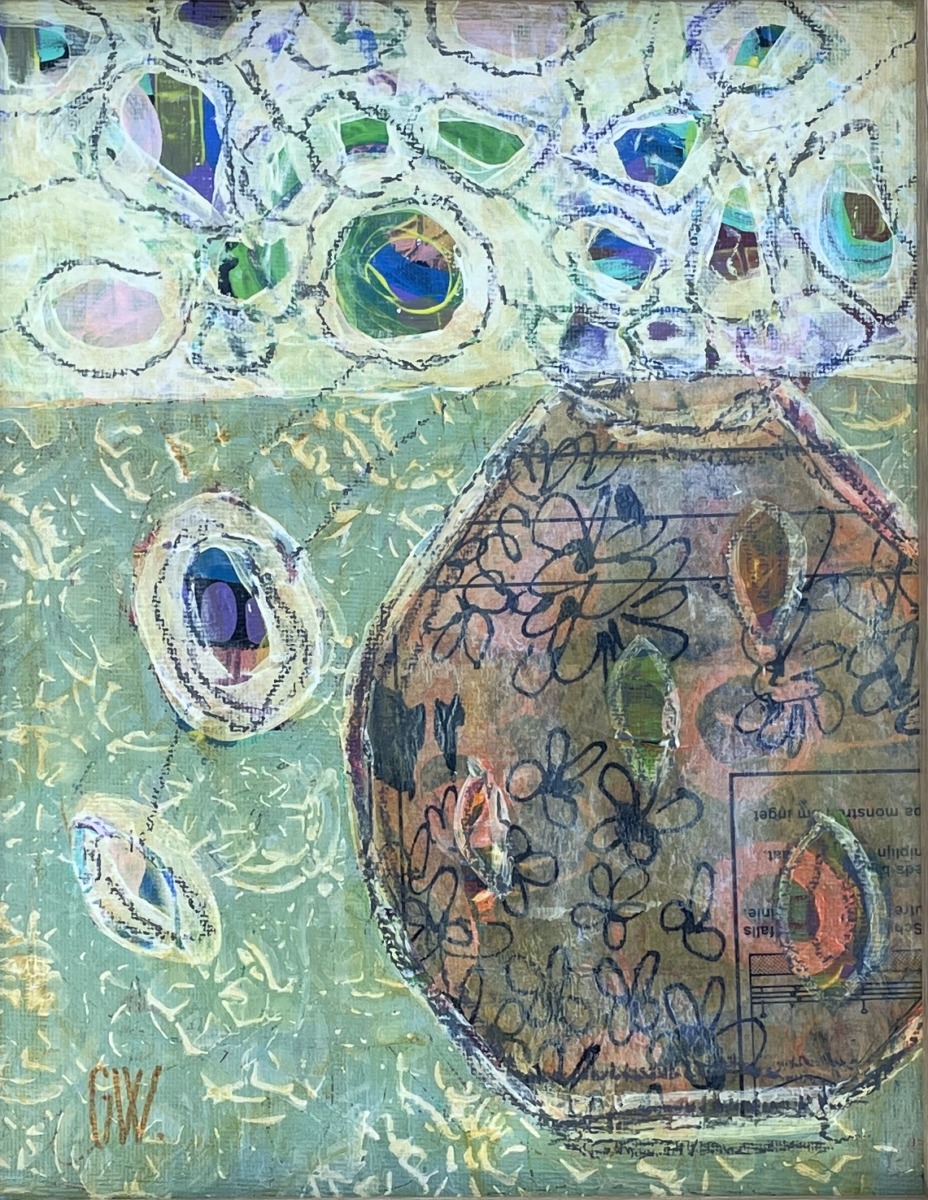 "YESTERDAY & TODAY #1" ~ Original Mixed Media Painting by Gaye Wright - Image 4