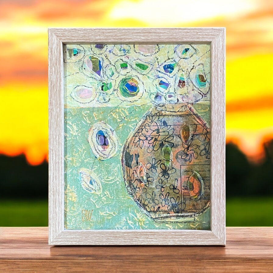 "YESTERDAY & TODAY #1" ~ Original Mixed Media Painting by Gaye Wright - Image 3
