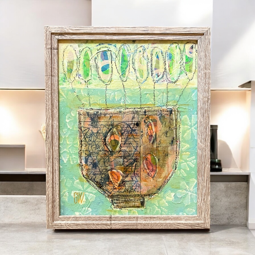 "YESTERDAY & TODAY #2" ~ Original Mixed Media Painting by Gaye Wright - Image 2