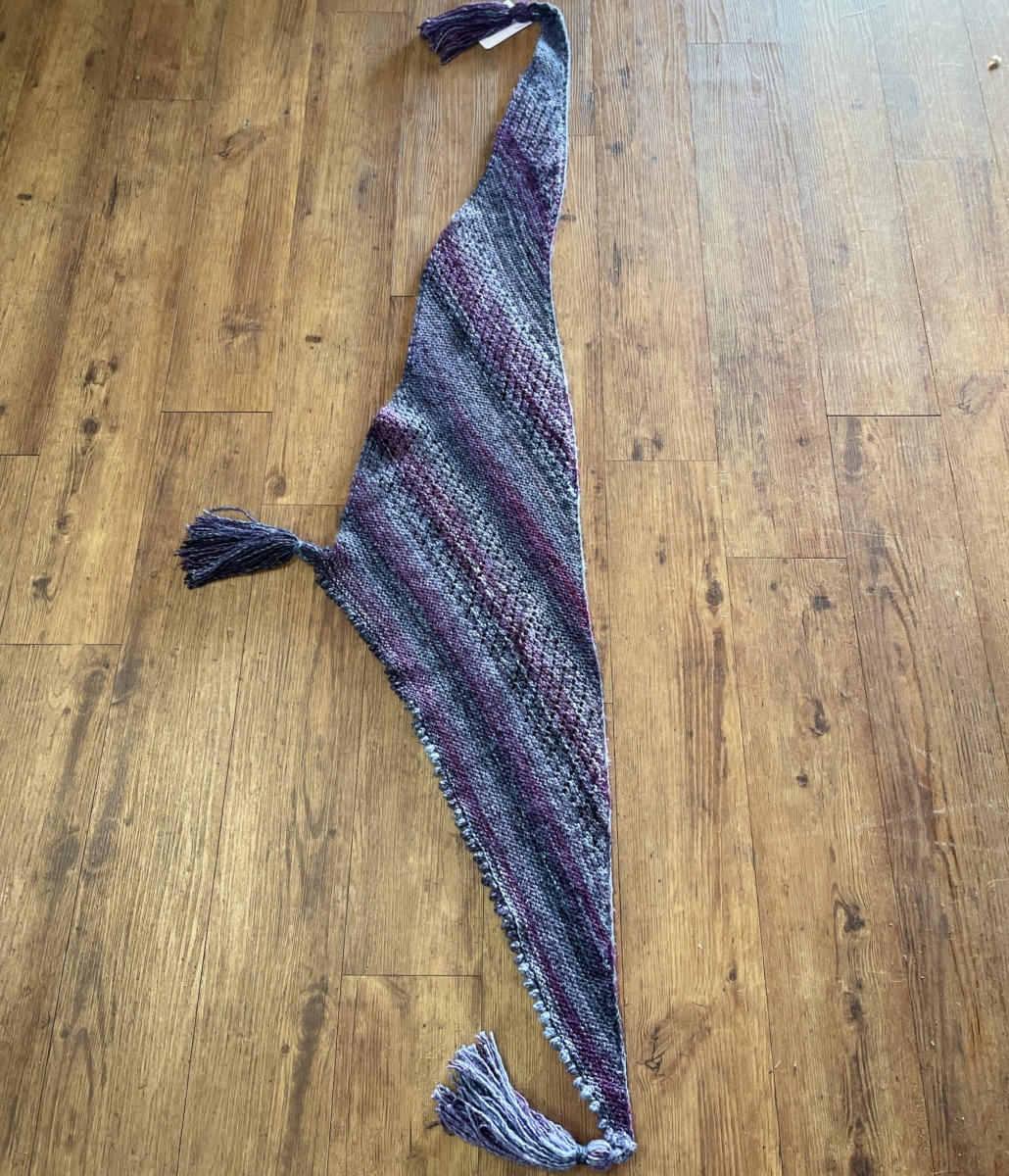 "BLUES & GRAPE ~ HAND KNITTED SHAWL" ~ by Hedi English - Image 8