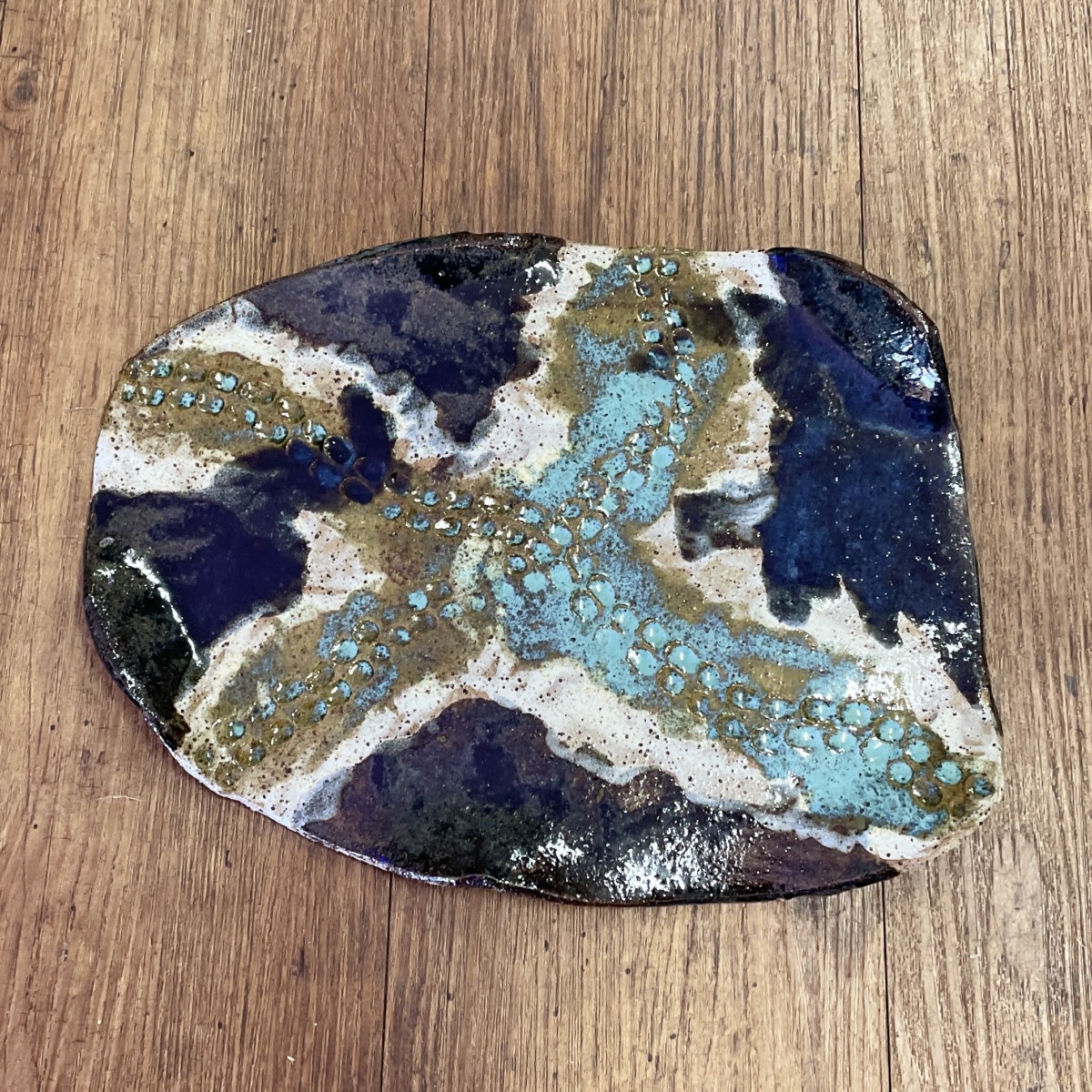 "TRACKS PLATTER" - Hand Built Pottery #22 by Deborah Dawkings - Image 3