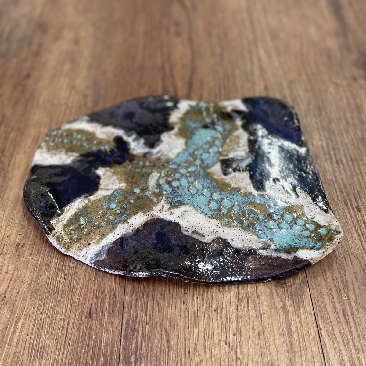 "TRACKS PLATTER" - Hand Built Pottery #22 by Deborah Dawkings - Image 6
