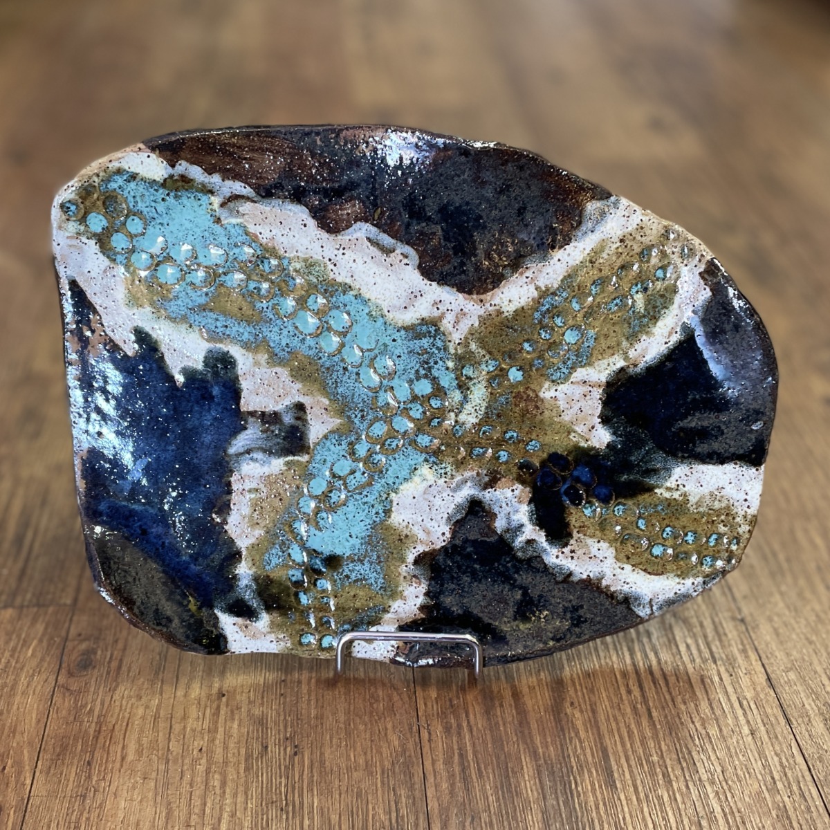 "TRACKS PLATTER" - Hand Built Pottery #22 by Deborah Dawkings - Image 5