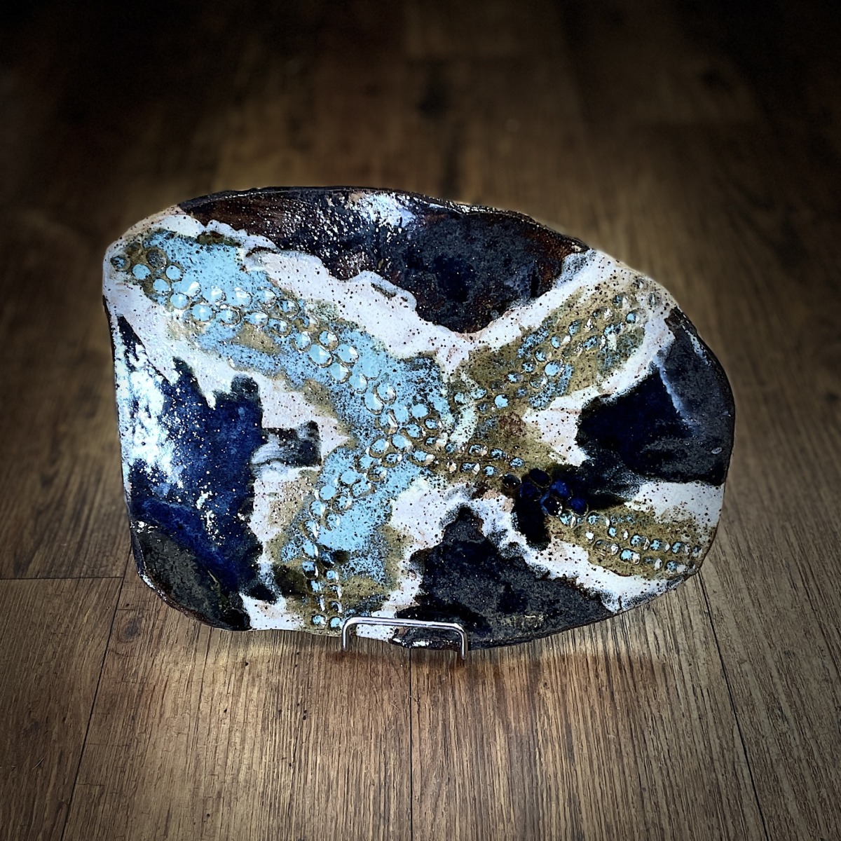 "TRACKS PLATTER" - Hand Built Pottery #22 by Deborah Dawkings - Image 4