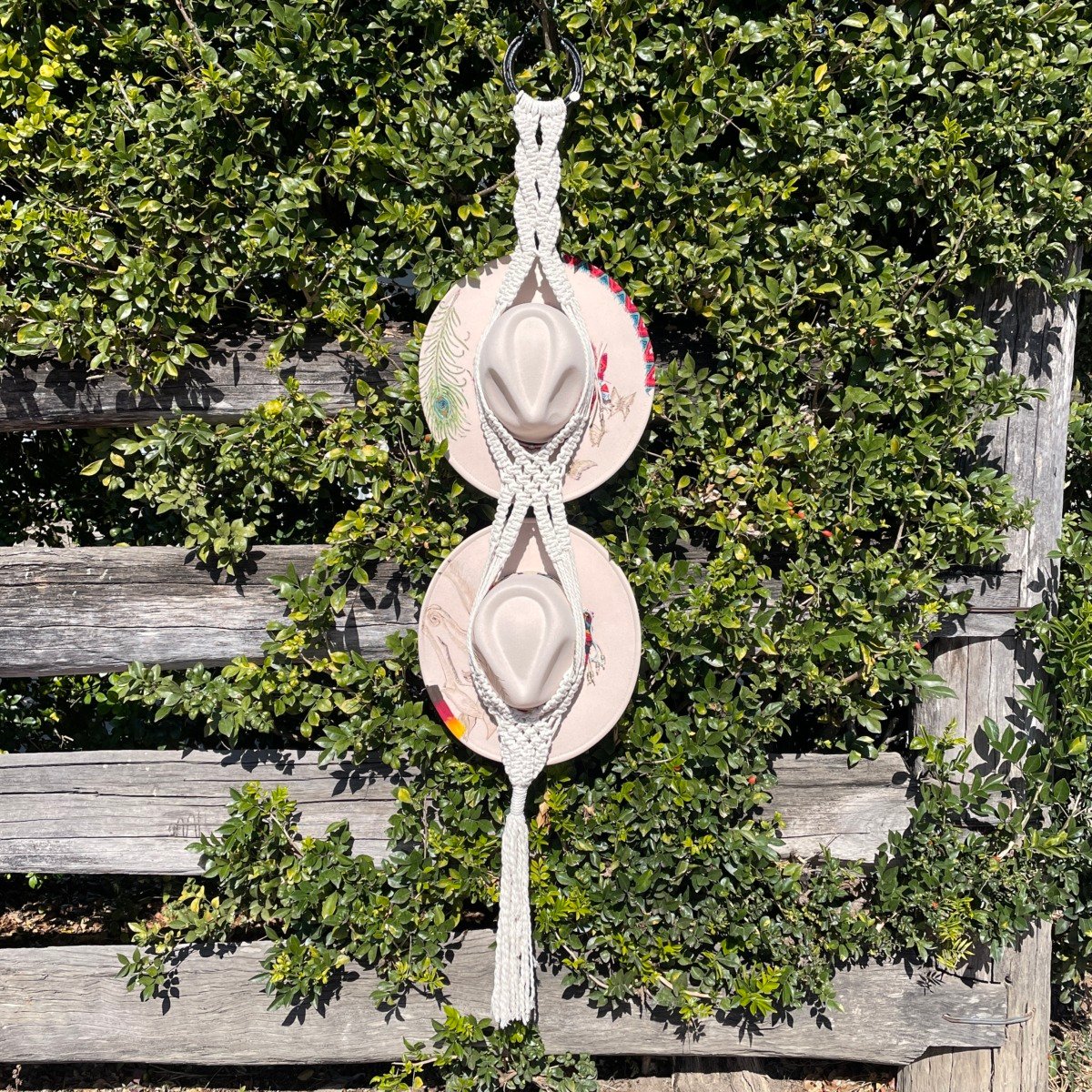 "DOUBLE HAT HANGER" in Macrame by Joanne Duncan - Image 6