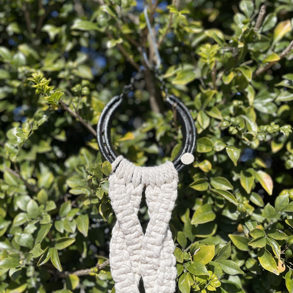 "DOUBLE HAT HANGER" in Macrame by Joanne Duncan - Image 5