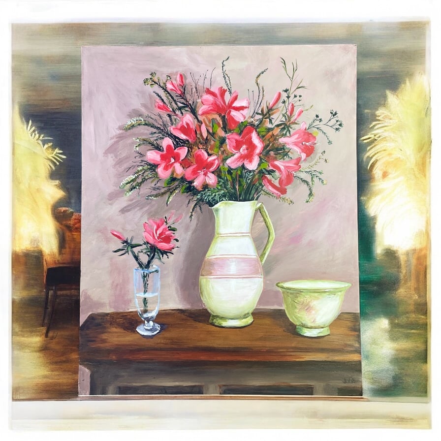 "WHITE JUG" ~ Original Acrylic Painting by Julie Buckworth - Image 2