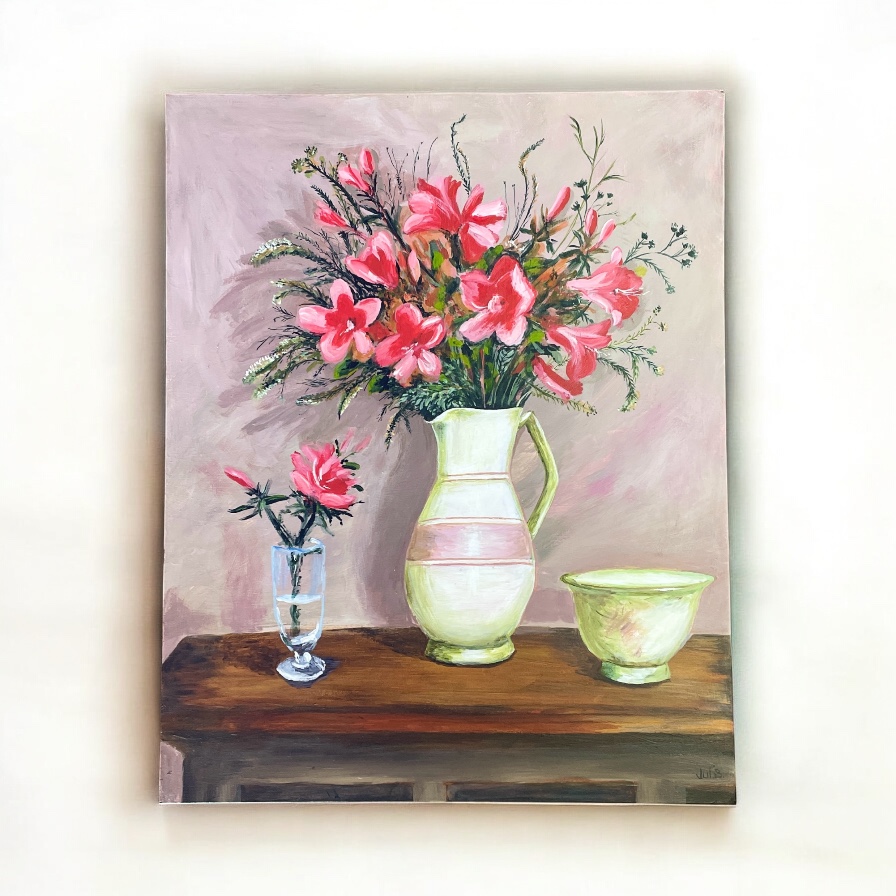 "WHITE JUG" ~ Original Acrylic Painting by Julie Buckworth