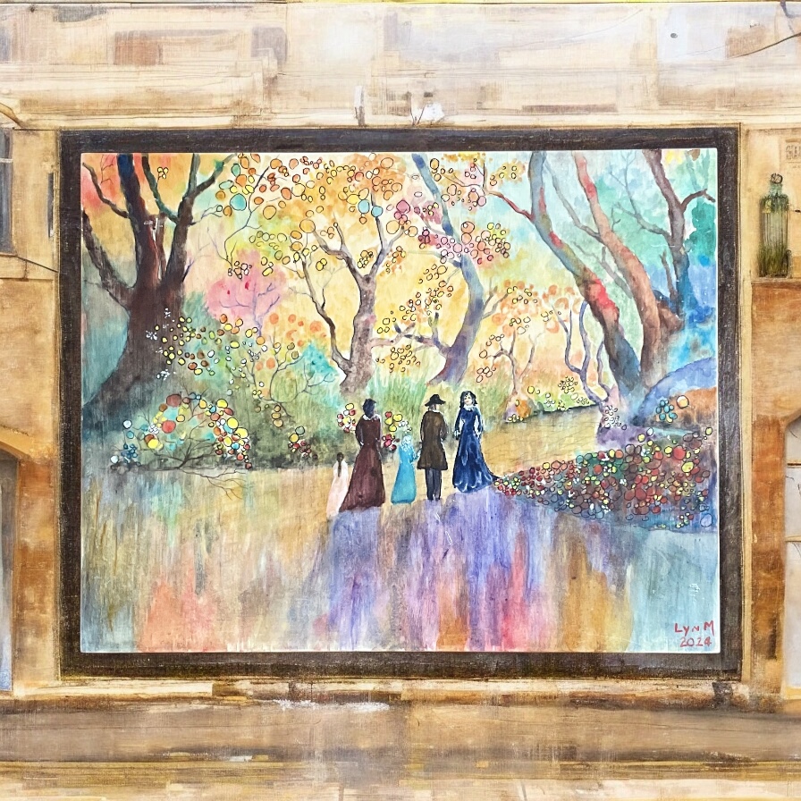 "GARDEN WALK" ~ Original Mixed Media Painting by Lyn Mason - Image 2