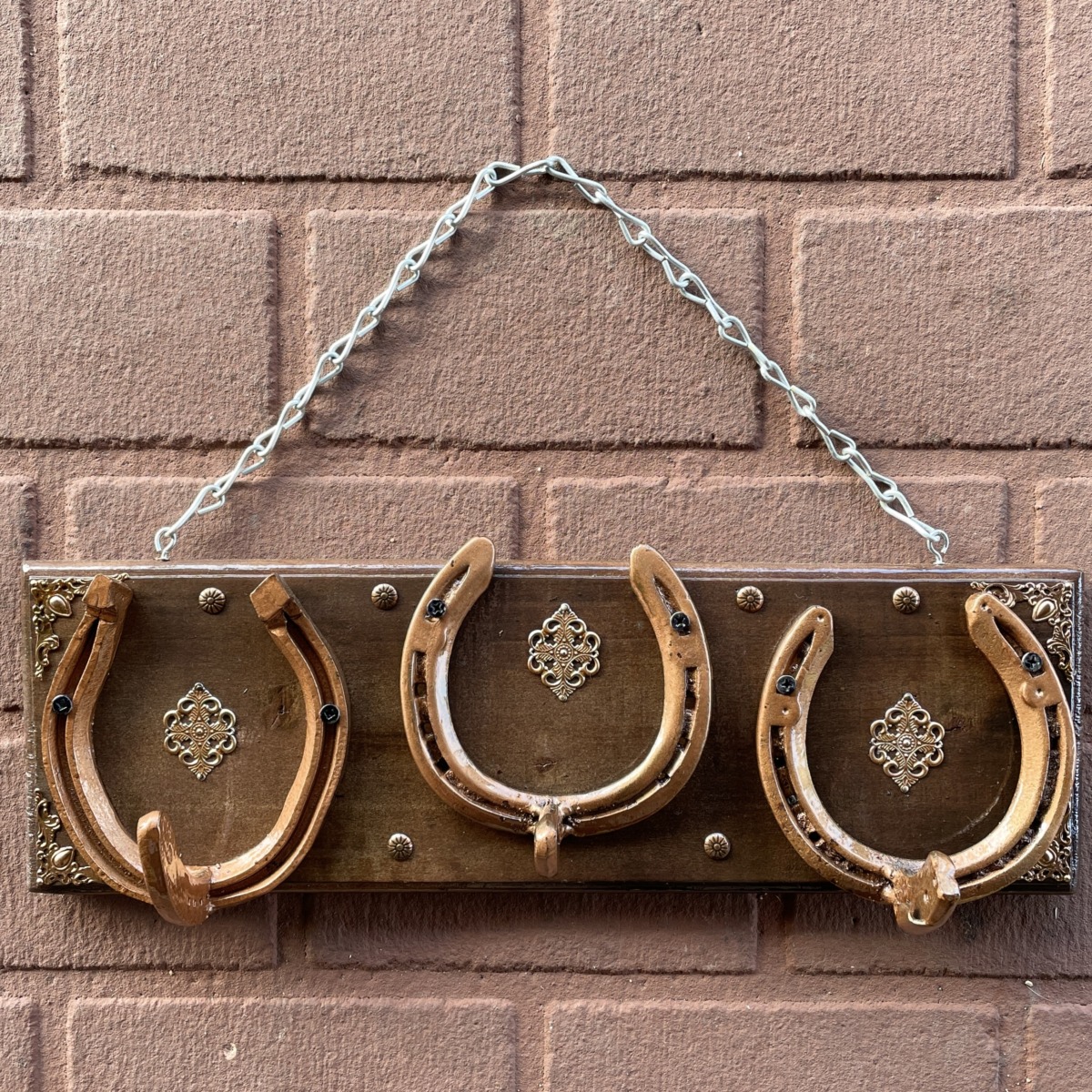 "BRONZE" ~ Three Hook Horseshoe Hatrack by Gunney Klippelt - Image 2
