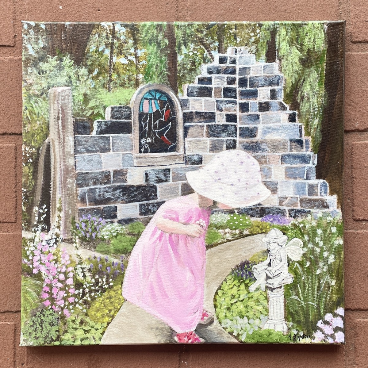 "THE SURPRISE IN THE GARDEN" ~ Original Acrylic Painting by Anne Dighton - Image 3