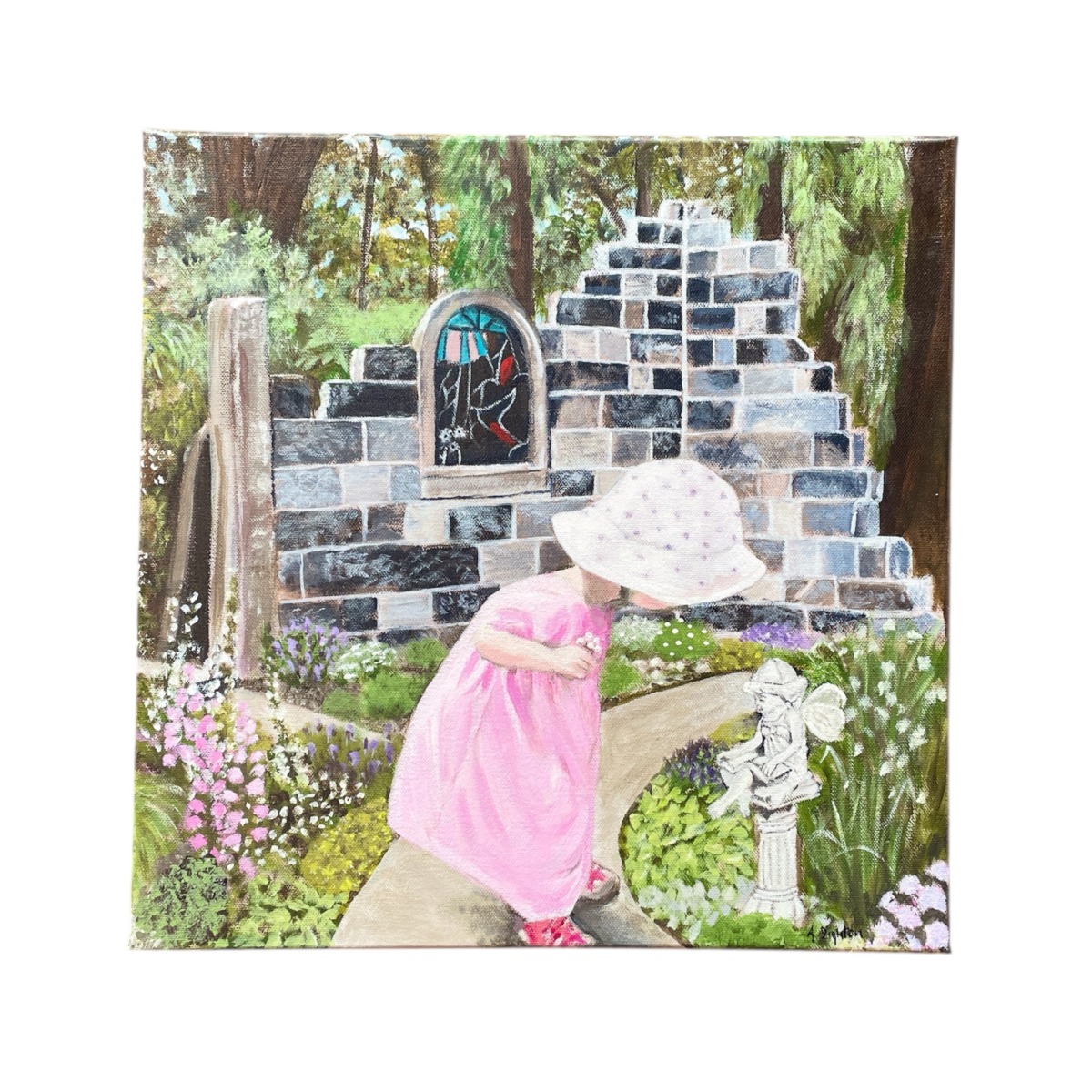 "THE SURPRISE IN THE GARDEN" ~ Original Acrylic Painting by Anne Dighton - Image 5