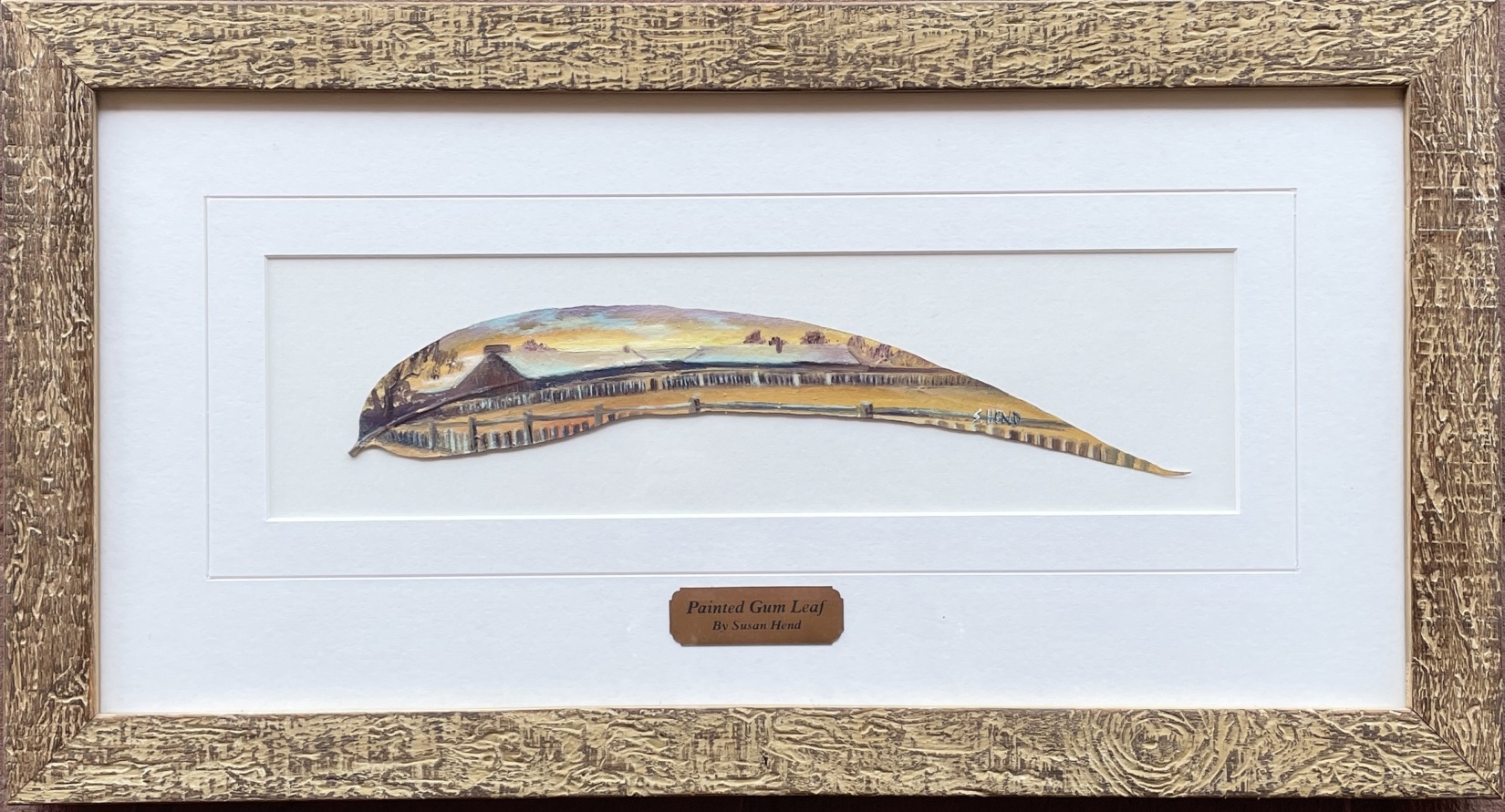 "JONDARYAN WOOLSHED" ~ Original Oil Painting on Gum Leaf by Sue Hend-Russell - Image 4