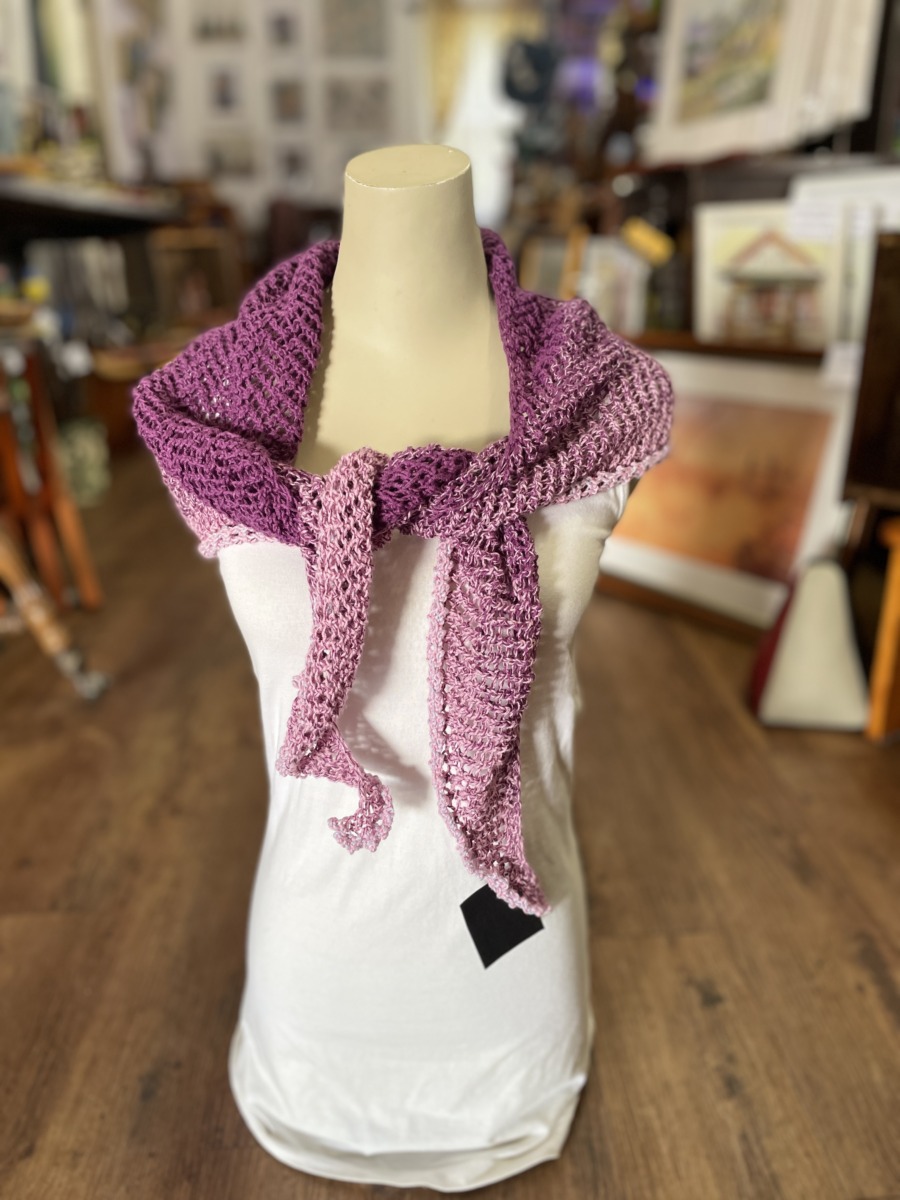 "OMBRE LADIES LACEY SCARF" ~ in Shades of Purple by Anne Grant - Image 5