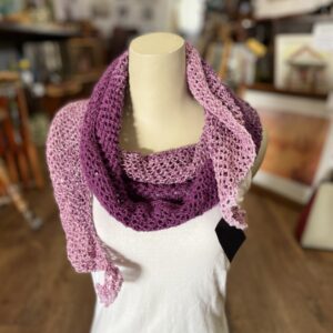 "OMBRE LADIES LACEY SCARF" ~ in Shades of Purple by Anne Grant