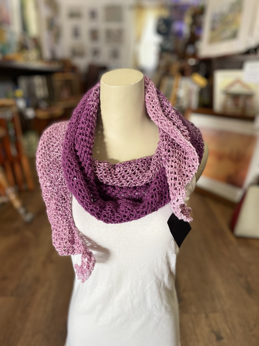 "OMBRE LADIES LACEY SCARF" ~ in Shades of Purple by Anne Grant