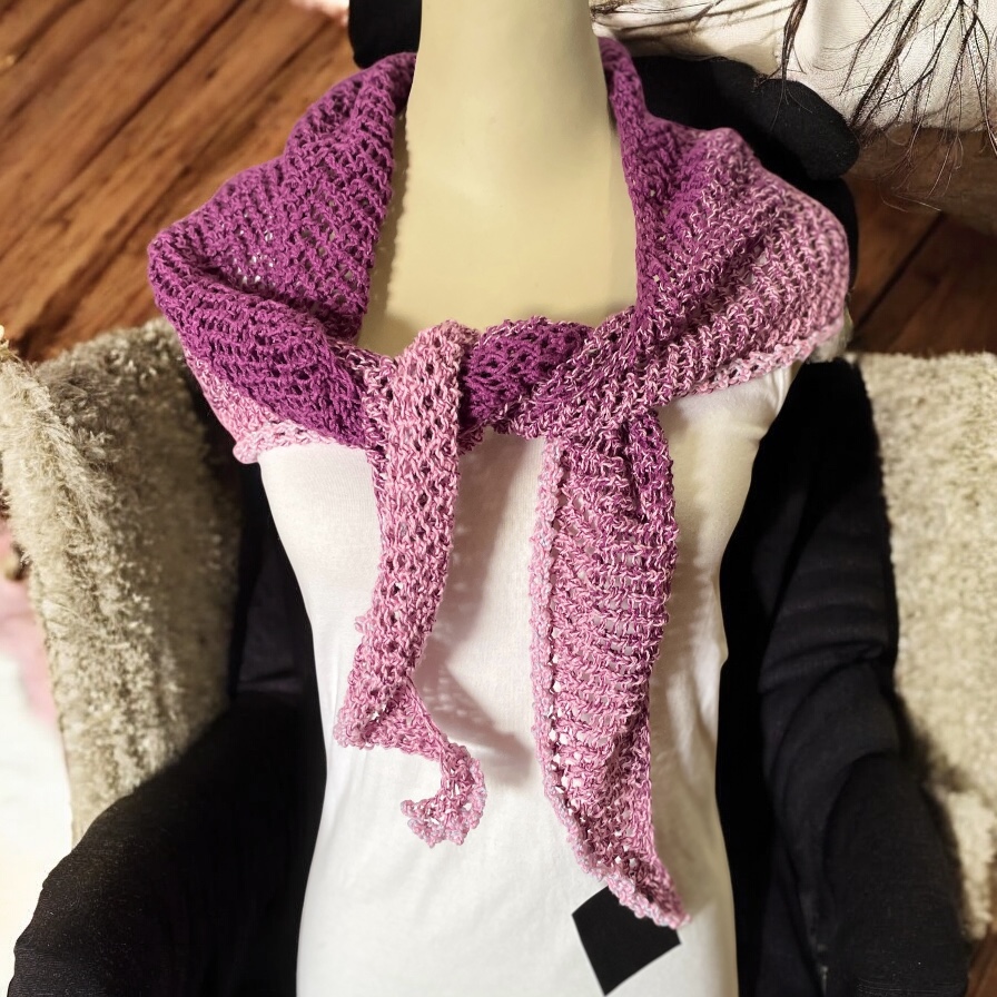 "OMBRE LADIES LACEY SCARF" ~ in Shades of Purple by Anne Grant - Image 2