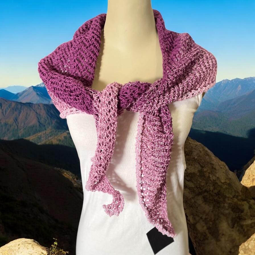 "OMBRE LADIES LACEY SCARF" ~ in Shades of Purple by Anne Grant - Image 7