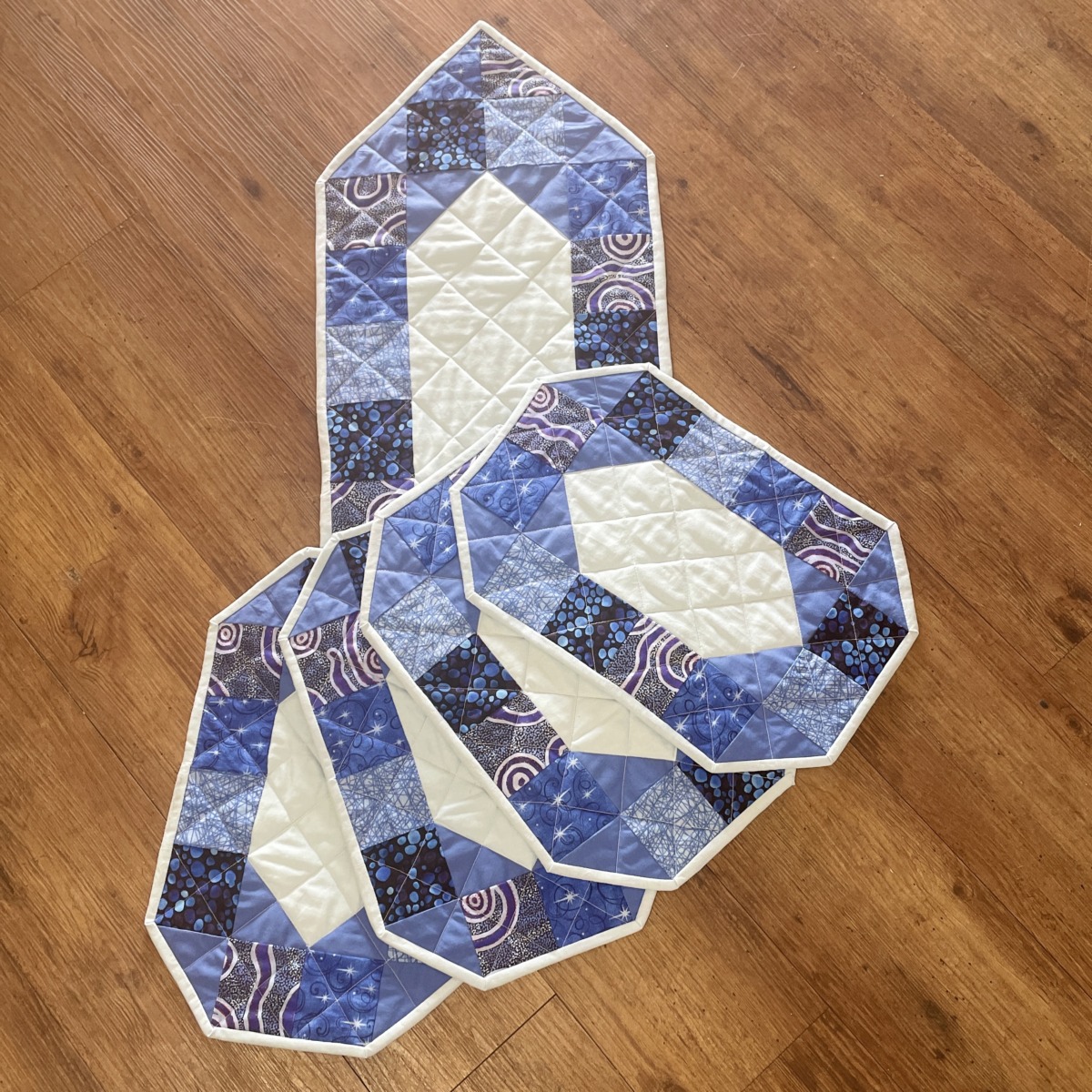 "TABLE RUNNER & PLACEMAT SET" ~ Blue with Indigenous by Kath Kingston - Image 9