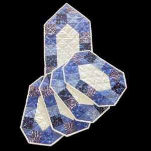 "TABLE RUNNER & PLACEMAT SET" ~ Blue with Indigenous by Kath Kingston