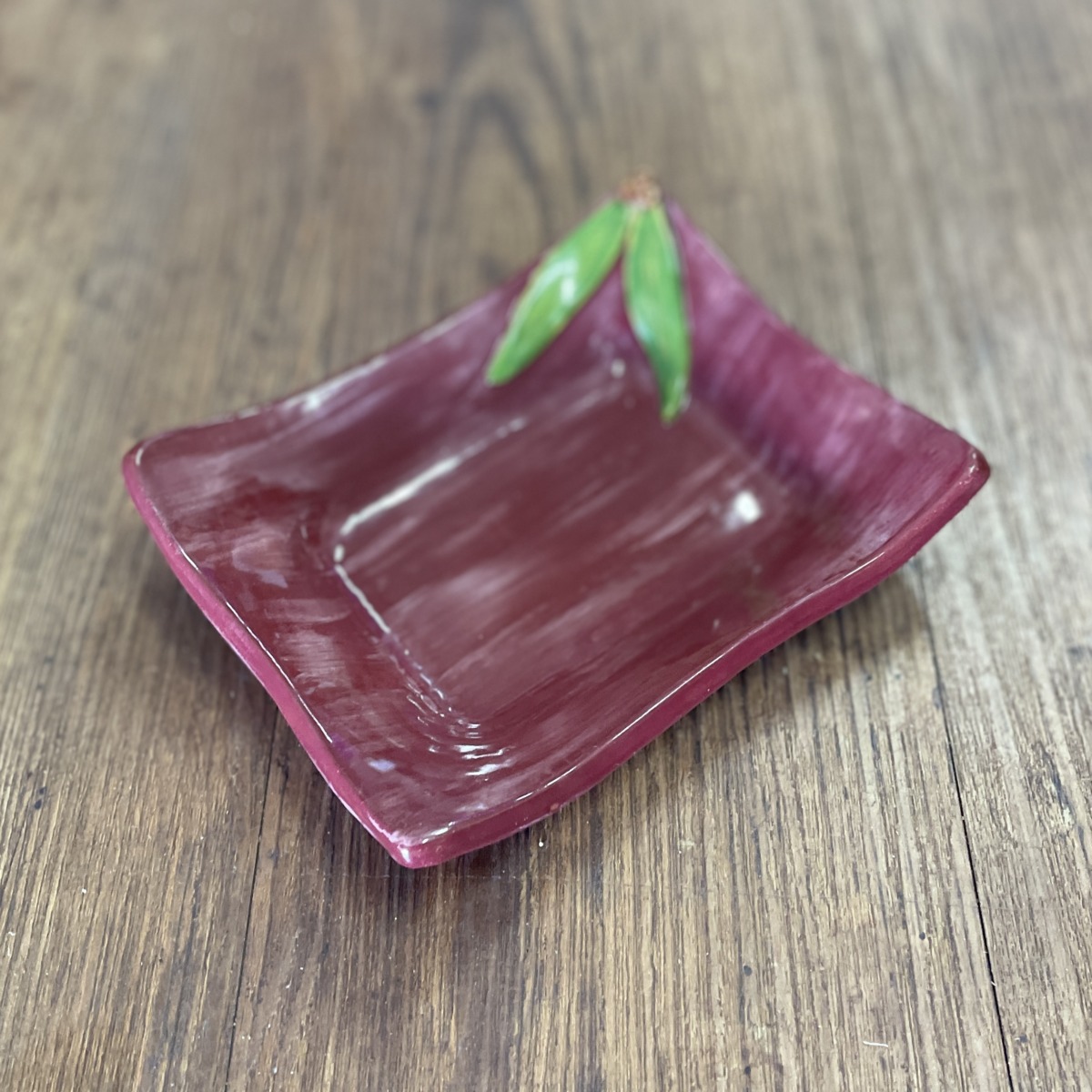 "RED WINE WITH GUM LEAVES" ~ Hand Built Pottery by Debbie Grant - Image 3